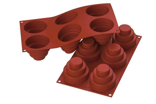 Sf148 - Silicone Mould N. 6 Mini Wonder Cakes ?75 H 60 Mm