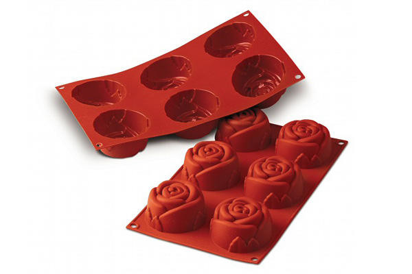 [30.077.00.0060] Sf077 - Silicone Mould N. 6 Rose ?76 H 40 Mm