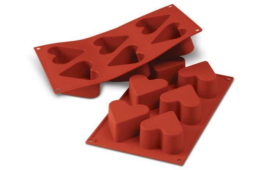[30.036.00.0060] Sf036 - Silicone Mould N. 6 Heart ?65 H 40 Mm